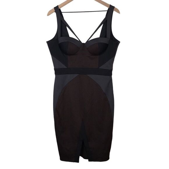 Mistress Rocks Brown Gray Sweetheart Slit Sexy Bodycon Dress Size Large #b - Picture 1 of 10